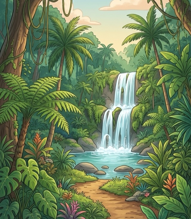 Illustrated jungle world